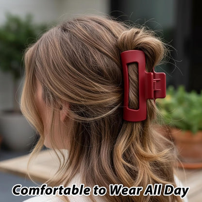 4 Pack Mello Claw Clip, Silicone Hair Clips, Flexible Hair Clip Set, Soft Round Clips for Everyday Use, Black, Red, Beige, Khaki