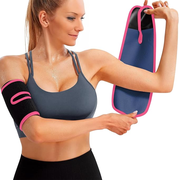 Women's Arm Trimmers 2Pcs Adjustable Sweat Arm Shaper Bands Compression Workout Sleeves Sauna Wraps for Flabby Arms