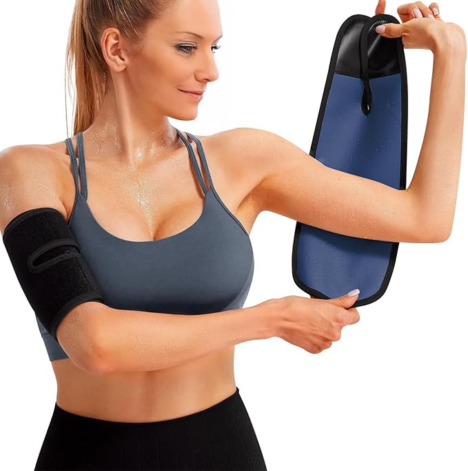 Women's Arm Trimmers 2Pcs Adjustable Sweat Arm Shaper Bands Compression Workout Sleeves Sauna Wraps for Flabby Arms
