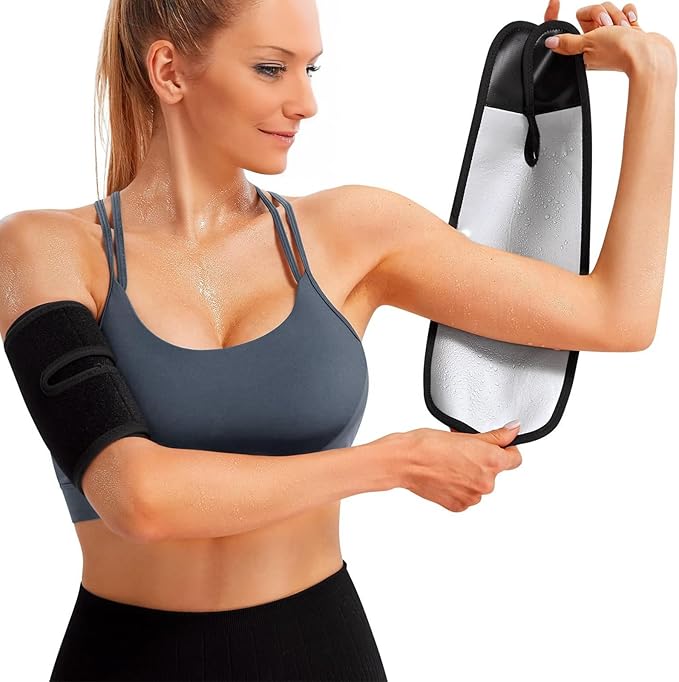 Women's Arm Trimmers 2Pcs Adjustable Sweat Arm Shaper Bands Compression Workout Sleeves Sauna Wraps for Flabby Arms